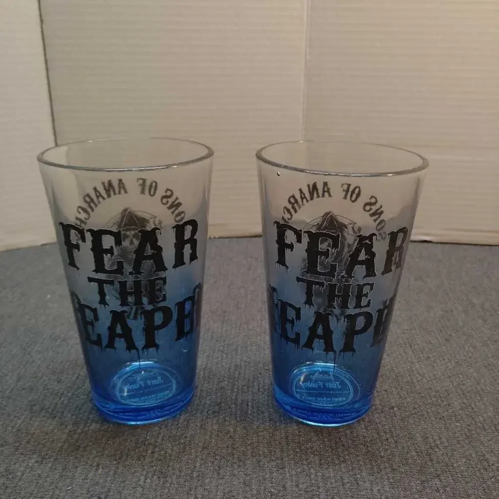 Sons of Anarchy Fear The Reaper Pint Glasses 2 Pack Just Funky Blue